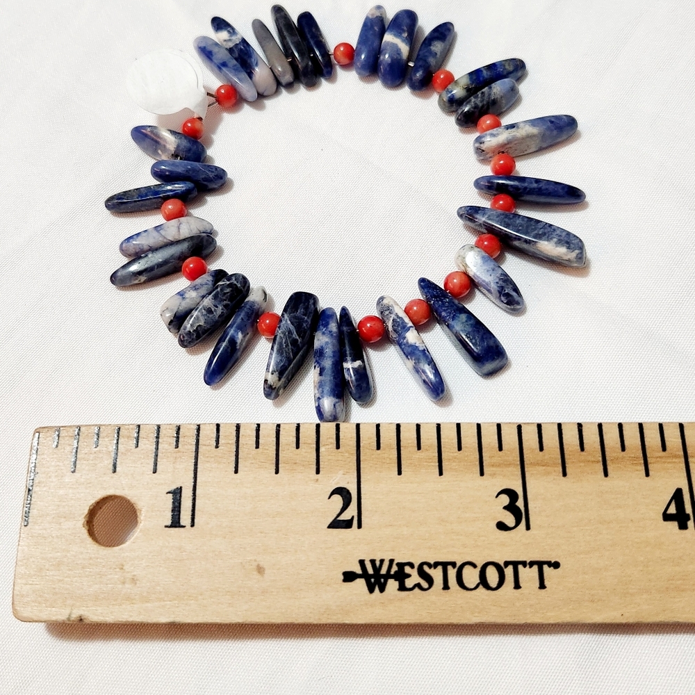 Natural Blue Sodalite Irregular Teardrop Stone Beads - Picture 3 of 6